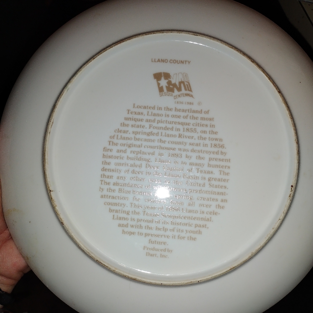 Plate for Llano Texas